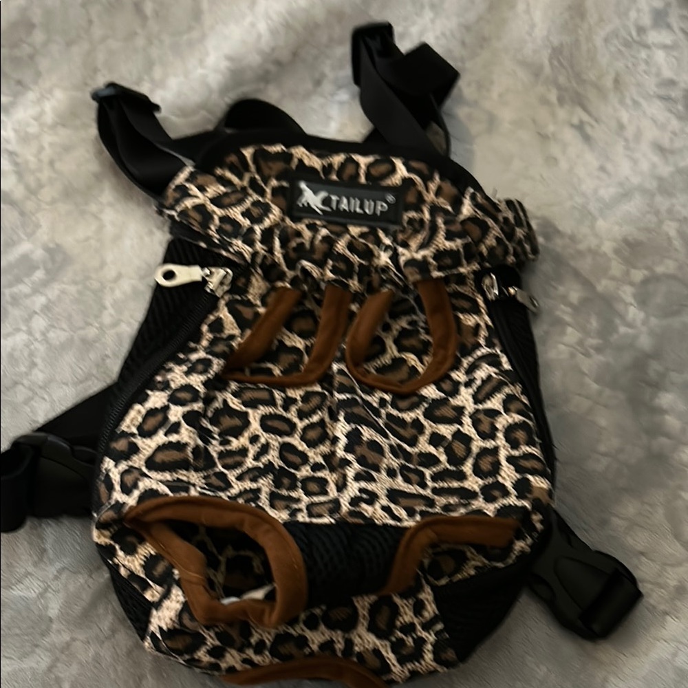 Leopard Print Dog Carrier Backpack